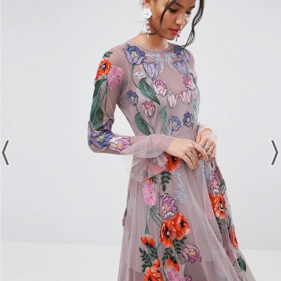 ISO ASOS EDITION Embroidered Floral Maxi Dress - Picture 5 of 7